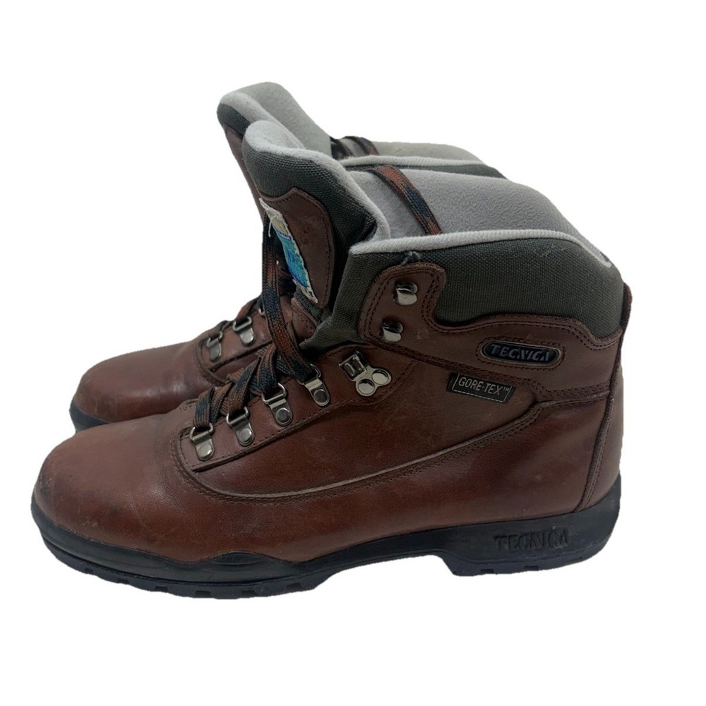 Vintage Tecnica GORE-TEX Trekker Waterproof Hiking Brown Boots Mens Size 12